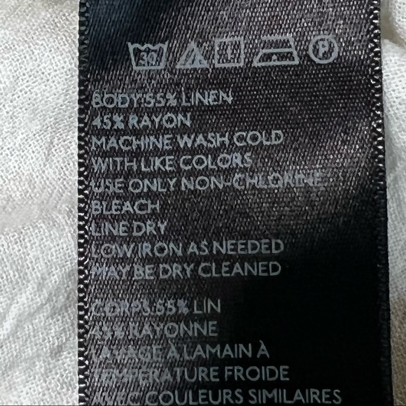 BDG Sz S Crop Top Short Sleeve Linen Blend Vertical Striped Tie - Picture 5 of 5